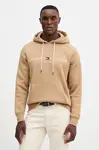 Mikina Tommy Hilfiger pánská, šedá barva, s kapucí, s aplikací