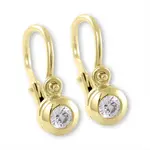 Soliter Něžné dětské náušnice ze žlutého zlata s krystalem 236 001 01037 00