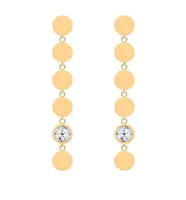 Preciosa Dlouhé pozlacené náušnice Essential s kubickou zirkonií 7434Y00