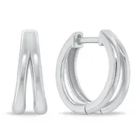 Brilio Silver Módní stříbrné kruhové náušnice EA1153W