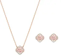 Swarovski Sada růžově zlacených šperků s krystaly Sparkling Dance 5516488 (náhrdelník, náušnice)