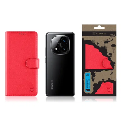 Flipové pouzdro Tactical Field Notes pro Xiaomi Redmi Note 14 Pro+ 5G, červená