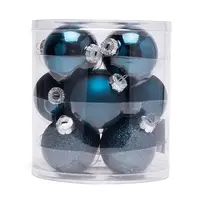 Sada vánočních ozdob MODRÁ 12 ks, pr. 6 cm