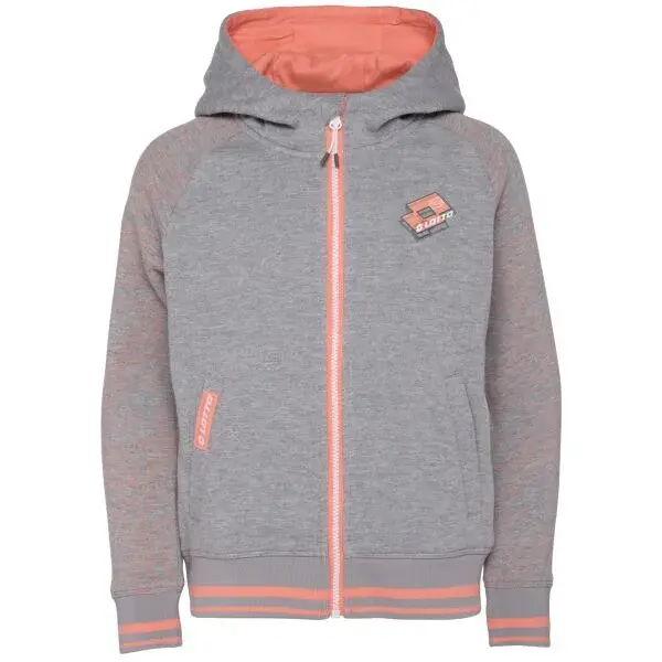 Lotto MANET Dievčenská celorozopínacia mikina s kapucňou, sivá, veľkosť 152-158