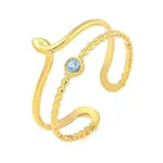 304 Stainless Steel Cubic Zirconia Open Cuff Ring