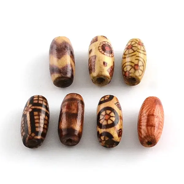 Printed Natural Wood Beads