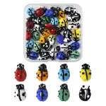 40pcs Ladybug Handmade Lampwork Beads Strands