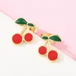 Brass Enamel Stud Earrings