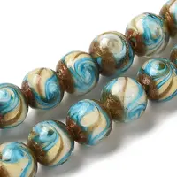 Gold Sand Lampwork Beads Strands