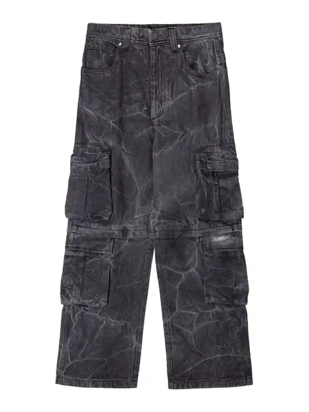 Bershka Rifľové kapsáče  čierny denim