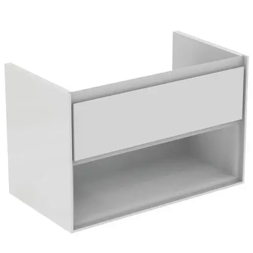 Ideal Standard Connect Air kúpeľňová skrinka pod umývadlo 80x44x51,7 cm v kombinácii šedý dub / biela mat E0827PS
