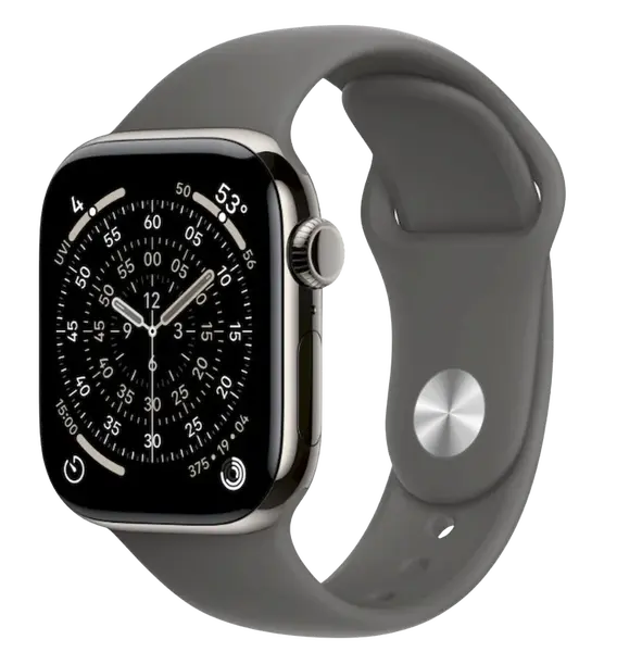 APPLE Watch 11 GPS + Cellular 42mm prírodný titán - skálovo šedý športový remienok - S/M