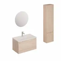 Kúpeľňová zostava s umývadlom vrátane umývadlovej batérie, vtoku a sifónu Naturel Ancona akácie KSETANCONA16