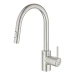 Grohe Concetto New drezová batéria s vyťahovacou sprškou supersteel 31483dc2 G31483DC2