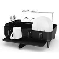 Odkvapkávač na riad Simplehuman s držiakom na poháre čierna mat SHKT1197