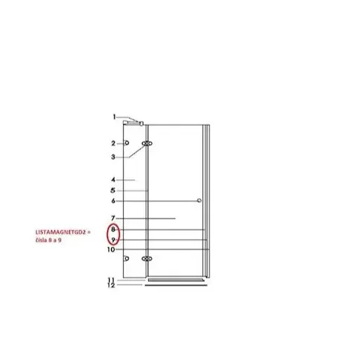 Náhradný diel Anima Glass LISTAMAGNETTGD2