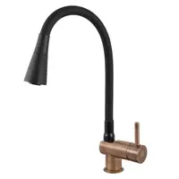 RAV SLEZÁK Seina drezová batéria so silikónovým ramienkom čierna matná/stará mosadz se908.0/13sm SE908.013SM