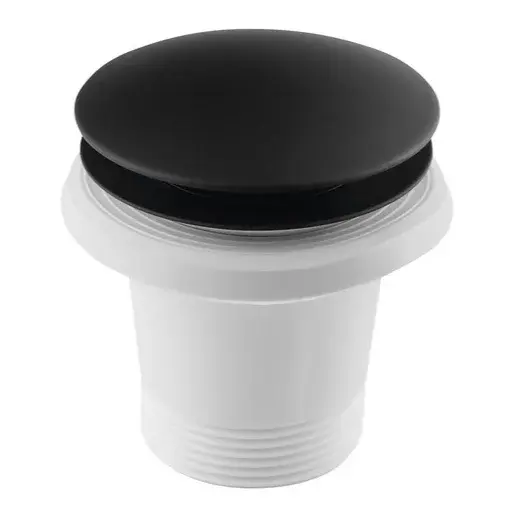 Vanová výpust 6/4" Polysan click clack, pro vany bez přepadu, černá matná 71704B