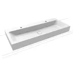 Kaldewei Cono umývadlo 3091 120x50 cm alpská biela s dvoma otvormi pre batériu 902706043001