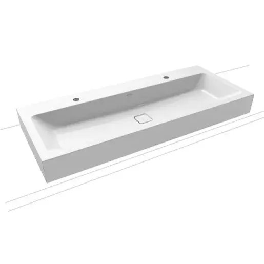 Kaldewei Cono umývadlo 3091 120x50 cm alpská biela s dvoma otvormi pre batériu 902706043001