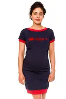 bemaamaa Těhotenské šaty Love - teplákové, granát, vel. L