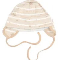 Baby Nellys Čepička pro miminko na zavazování, bavlna, Baby Stars, pastel beige, vel. 74/80 vel.  74/80