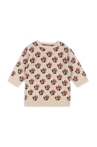 Dětské šaty s příměsí vlny Konges Sløjd BELOU KNIT DRESS