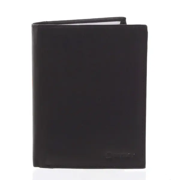Pánska pevná kožená peňaženka čierna - Diviley Kainat