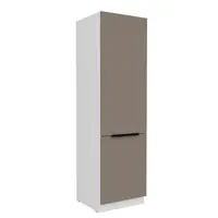 Vysoká skříňka pro vestavnou lednici Aria 60 LO-210 2F Barva korpusu: Bílá, Barva dvířek: TA - Sandgrau AFM