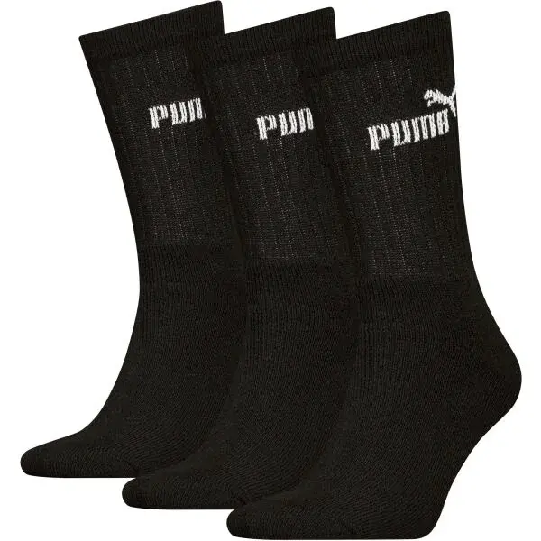 Puma ELEMENTS UNISEX CREW SOCK 3P Sada ponožek, černá, velikost 35-38