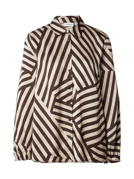 COMMA Blúzka  béžová / tmavohnedá
