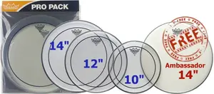 Remo Pinstripe Clear Studio set + 14" Ambassador coated