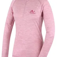 Husky Merow Zip L S, faded pink Merino termoprádlo triko