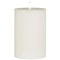 IB Laursen LED stĺpová sviečka WARM FLAME 15 cm biela