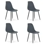 Sada 4 ks břidlicově šedých židlí OSAKA s černými nohami