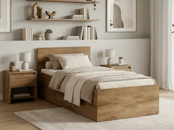 Postel SOFIA 90 x 200 cm, dub artisan Rošt: Bez roštu, Matrace: Bez matrace