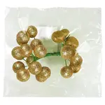 Brokátové ovoce 7,5cm zlaté