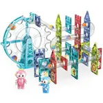 Kuličková dráha magnetická plast 80ks 16 kuliček + doplňky na baterie se světlem