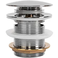 Vannová zátka s přepadem Click-clack Rea chrom 6 cm