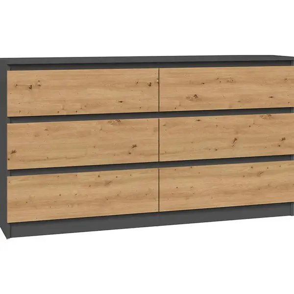 Komoda 140 cm 6S M6 Malwa antracit/artisan