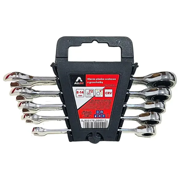 Očko-ploché račňové kľúče 5 ks, 8-14