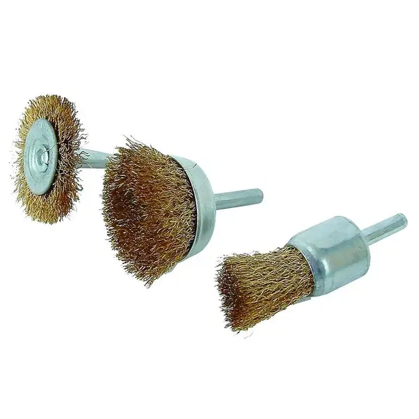 Mosadzné kefy do vŕtačiek 3ks