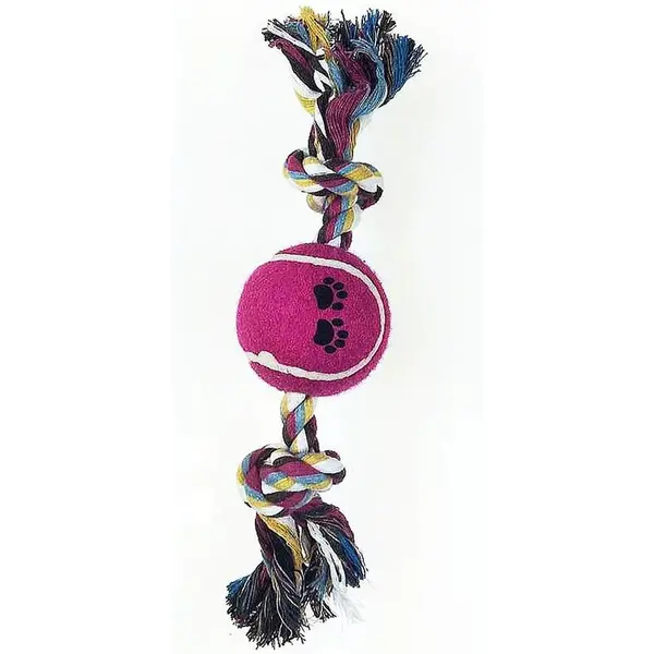 Hračka kosť lano + tenisová  lopta 25cm Dental&Fun 484.7