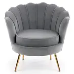 Křeslo Amorinito popelavě šedá/zlatá