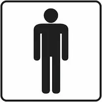 Nálepka informačná transparentná – WC muži