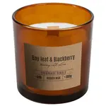 Vonná sviečka v skle s dreveným knôtom bobkový list - ostružina SN100-080