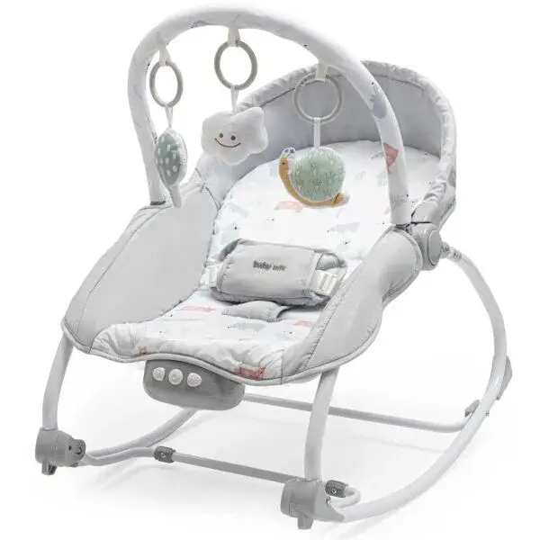 BABY MIX SLIMÁK Multifunkčné hojdacie ležadlo, sivá, veľkosť