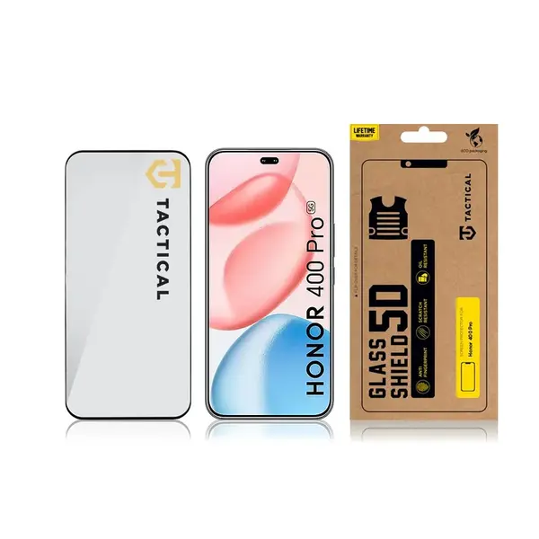 Tvrzené sklo Tactical Glass Shield 5D pro Honor 400 Pro, černá