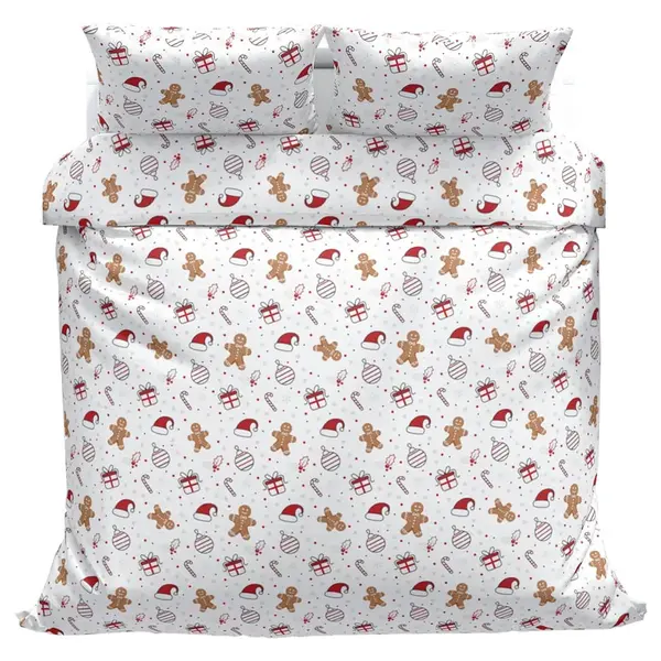 Bavlnené obliečky Ozdoby červené 140x200, 70x90 cm