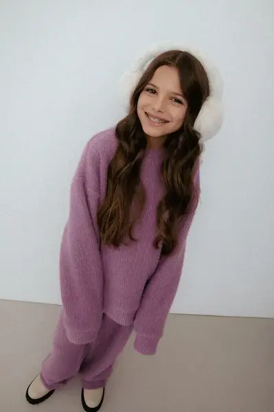 Dětský svetr Coccodrillo růžová barva, WINTER COSY GRIL JUNIOR